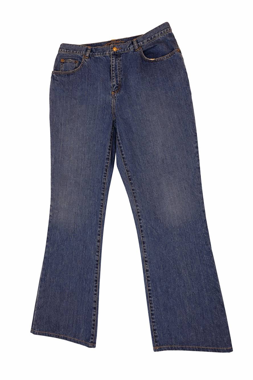 Lauren Jeans Co Ralph Lauren Women's Bootcut Jeans Sz 14W Blue Denim Y2K era